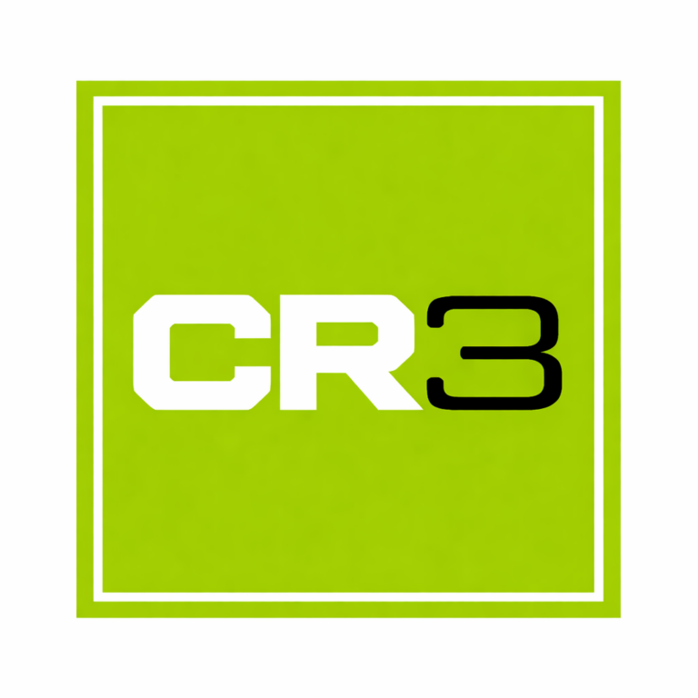 lime green cr3 logo design