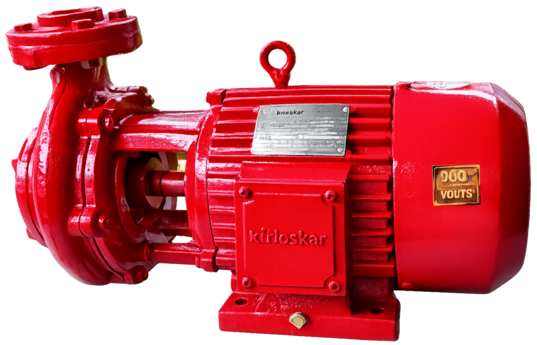 red kirloskar centrifugal pump close up