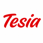 tesia logo on white canvas