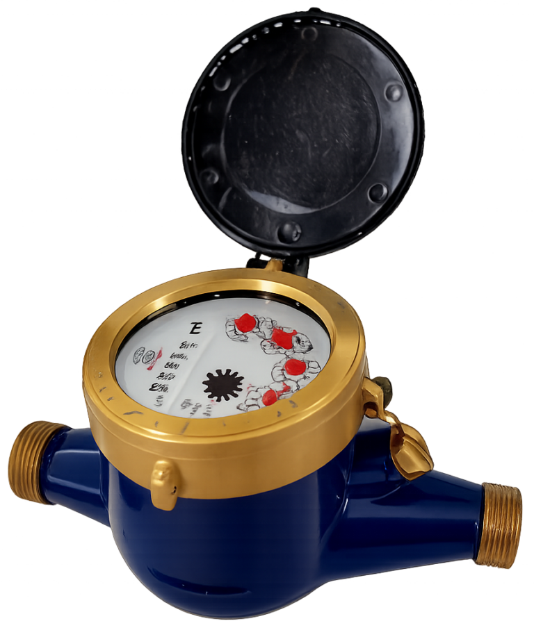 water meter with brass fittings